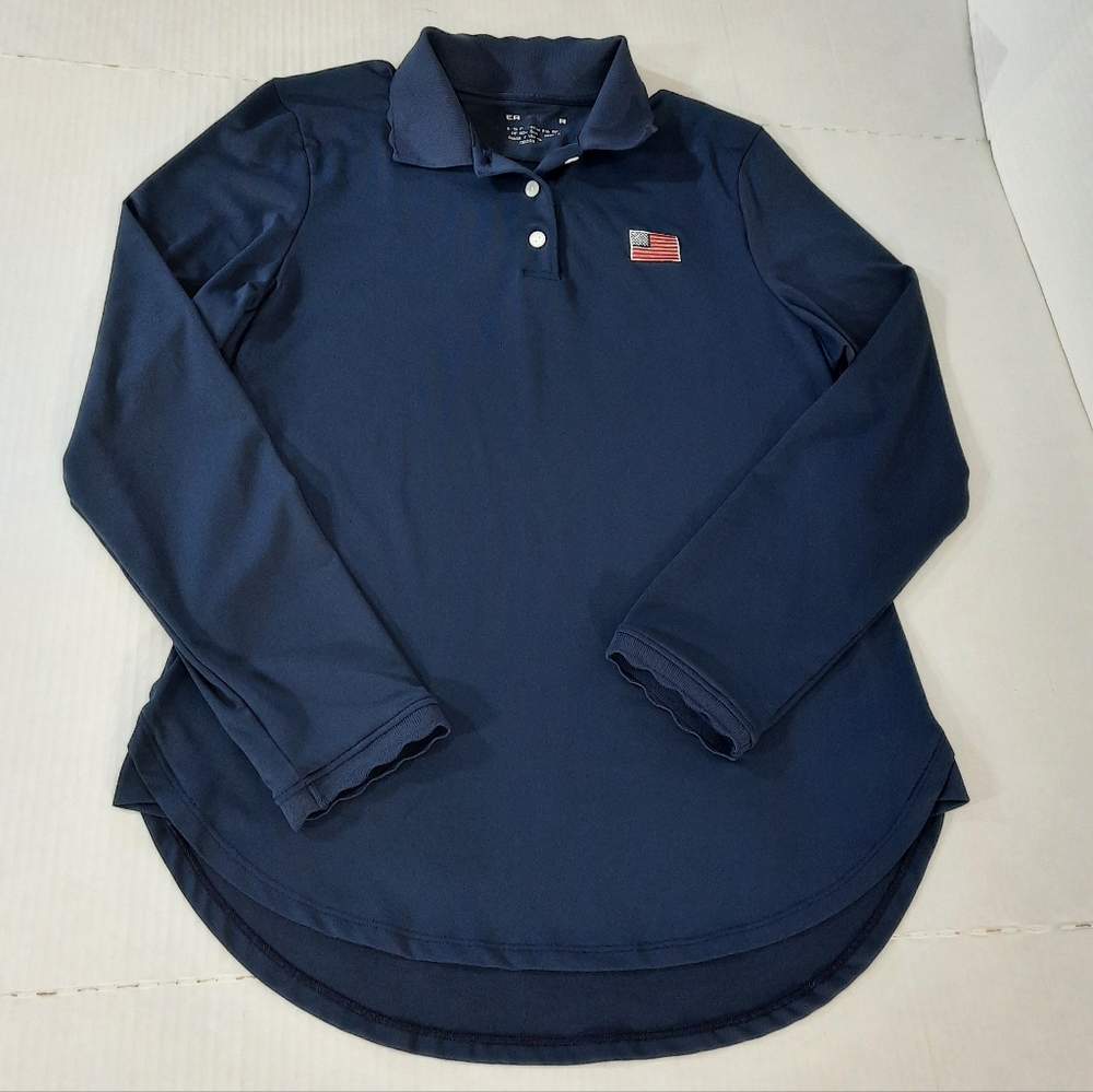 Peter Millar Opal Long Sleeve Stretch Jersey Golf Polo Shirt